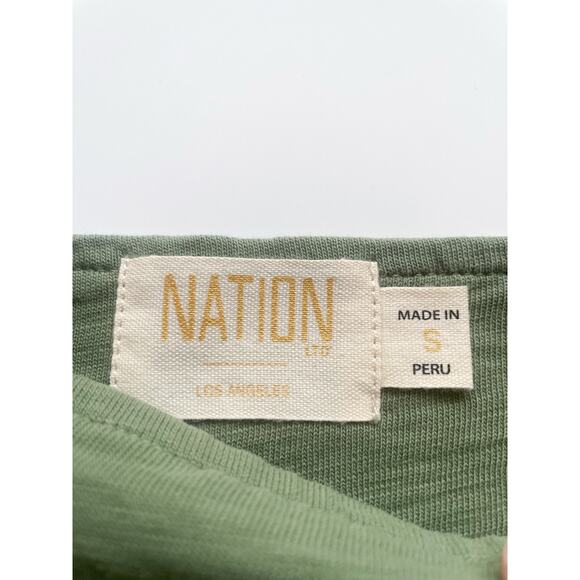 Women's Nation LTD Green Square Neck Cotton Mini Dress Size Small - Picture 4 of 9